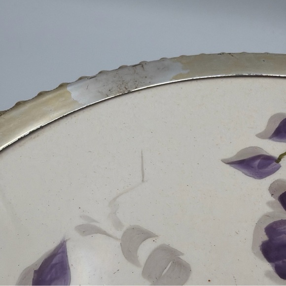 Vintage Brass Plated Footed Trivet Cherub Angel Feet Floral Tile Hot Plate - Picture 4 of 13